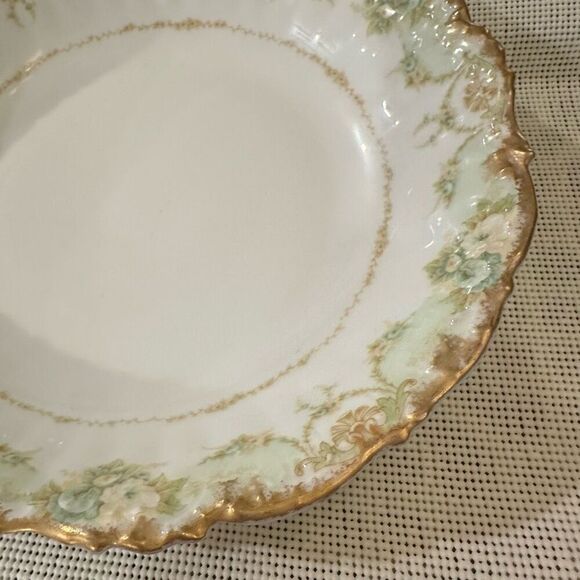 Limoges‎ France RARE Antique Elite Round Serving Dish Bowl Handpainted Gold Trim - Picture 4 of 8
